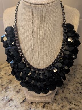 Black Statement Bib Necklace - Women Jewelry